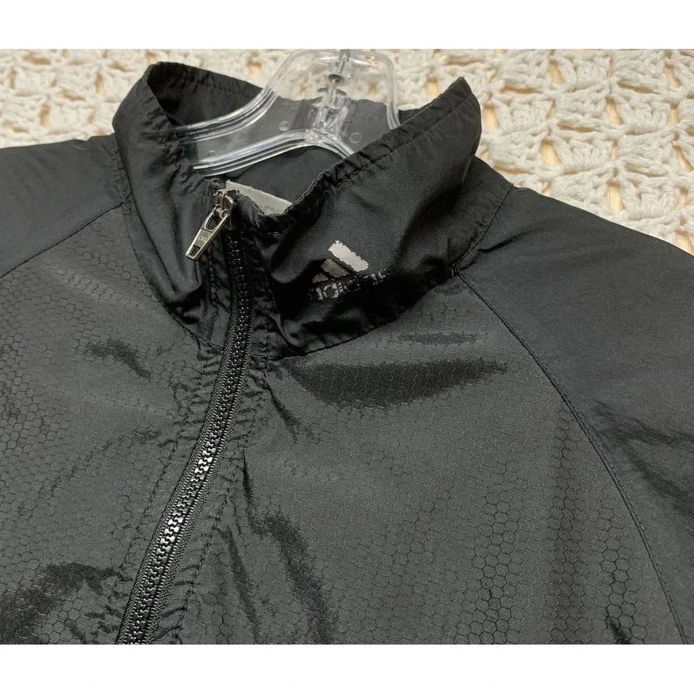 Adidas Windbreaker Pullover Mens Size‎ M Black 1/4 zip Long Sleeve Zip Pockets